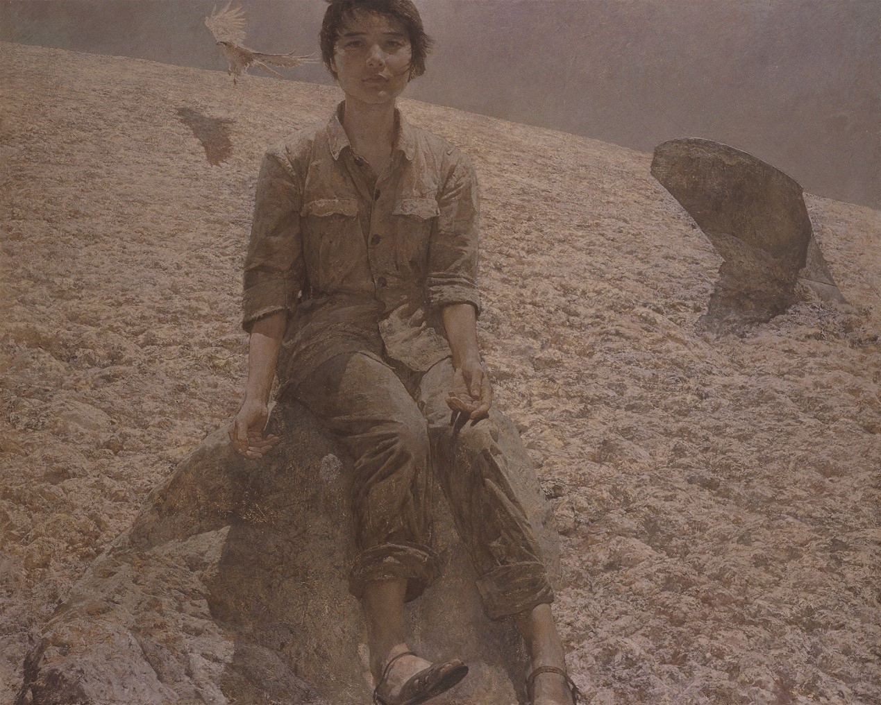 <h2>青春</h2><p>作者：何多苓（1948-）</p><p>创作年代：1984年</p><p>规格：150cm×186cm</p><p>品类：油画</p>
